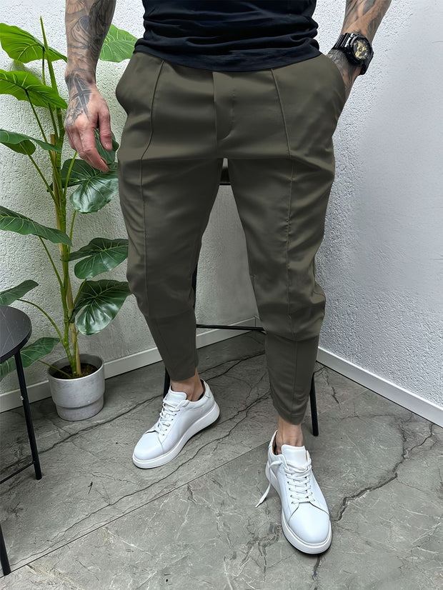 Casual slim fit small legged work pants outdoor long pants fitness pants
