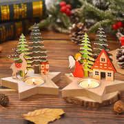 Christmas Decoration New Product Christmas Wooden Candle Stand Desktop Decoration Christmas Daily Necessities