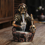 Resin New Product Backflow Agarwood Incense Burner Nordic Style Skull Ghost Festival Halloween Craft Gift Decoration