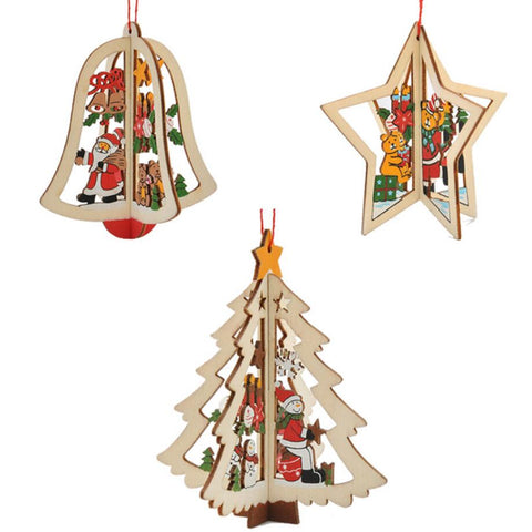 Christmas Tree Ornaments Hanging Xmas Tree Decor 3D Pendants
