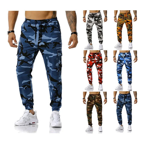 New Men's Camouflage Jogging Pants Outdoor Sweatpants Football Training Pants Fitness Loose Fit Casual