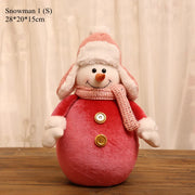 New Cute Christmas Doll Pink Santa Claus Knit Cap Snowman Toys Xmas Figurines Christmas Gift for Kid Xmas Tree Ornaments