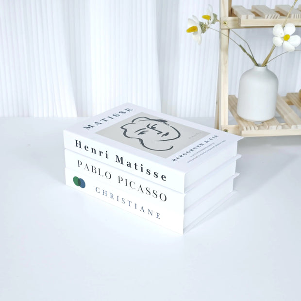 3PCS Aesthetic Decor Books - Abstract Figures Series Decorative Books for Home Decor and Coffee Table - Fake Books for Decoration