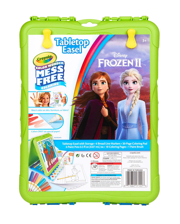 Crayola Color Wonder Travel Easel Frozen II Pages with Bonus Pages Markers and Color Wonder Paint Coloring Travel Books and Easel 61 Piece MEGA Set