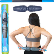 RAD 2-in-1 Muscle Flushing Kit - Includes Exercise Foam Roller & Massage Roller Stick - Deep Tissue Massage Roller - Muscle Foam Roller for Myofascial Release Mobility & Recovery