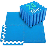 BEAUTYOVO Interlocking Floor Mats 12.2 × 12.2 Play Workout Mat Puzzle Exercise Mat with 24 EVA Foam Floor Tiles Gym Flooring for Home Gym Gym Floor Mat for Workout Equipment