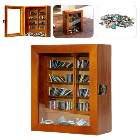 Anxiety Mini Bookshelf for Shake Away Your Anxiety Small Bookshelf Mini Books Miniature Book Display Shelf with 200Pcs Mini Books Funny Gifts for Book Lovers Home Room Living Bookshelf Decor